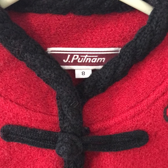 Red Black Floral Pure Vegan Wool Cardigan Size 8 - Picture 3 of 11